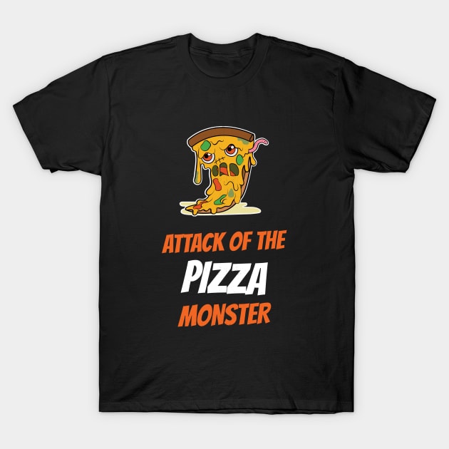 Halloween Cute Pizza Monster T-Shirt by SpookyHalloween